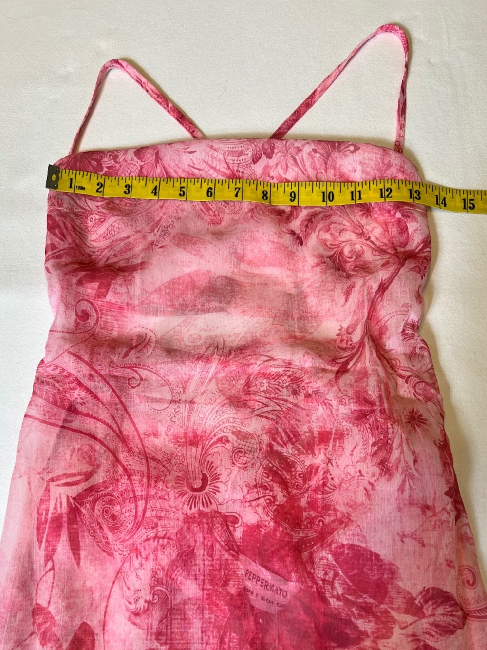 NEW - Peppermayo Tara Maxi Sheer Dress Pink Print Open Lace-Up Back - Picture 5 of 10